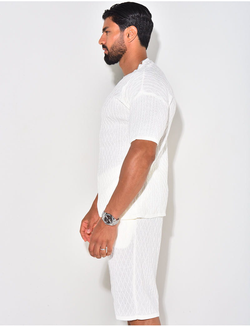 Ensemble short et t-shirt côtelé