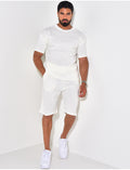 Ensemble short et t-shirt côtelé