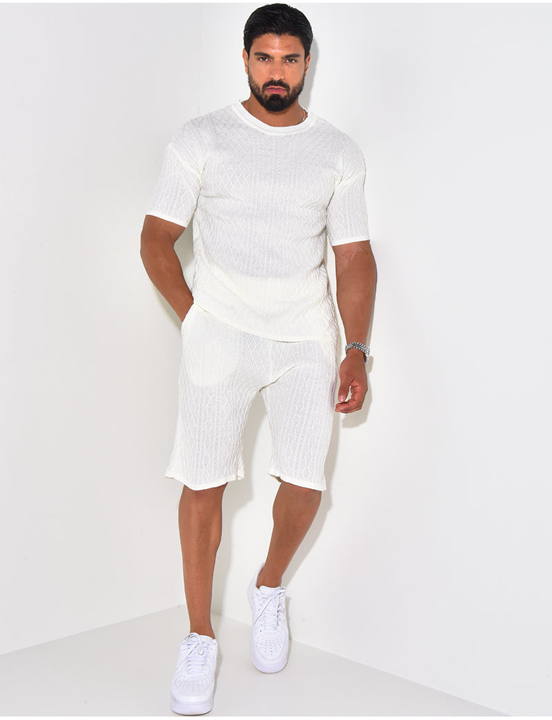 Ensemble short et t-shirt côtelé