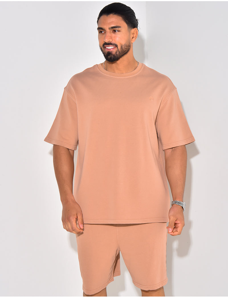 Ensemble short et t-shirt effet vieilli