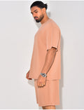 Ensemble short et t-shirt effet vieilli