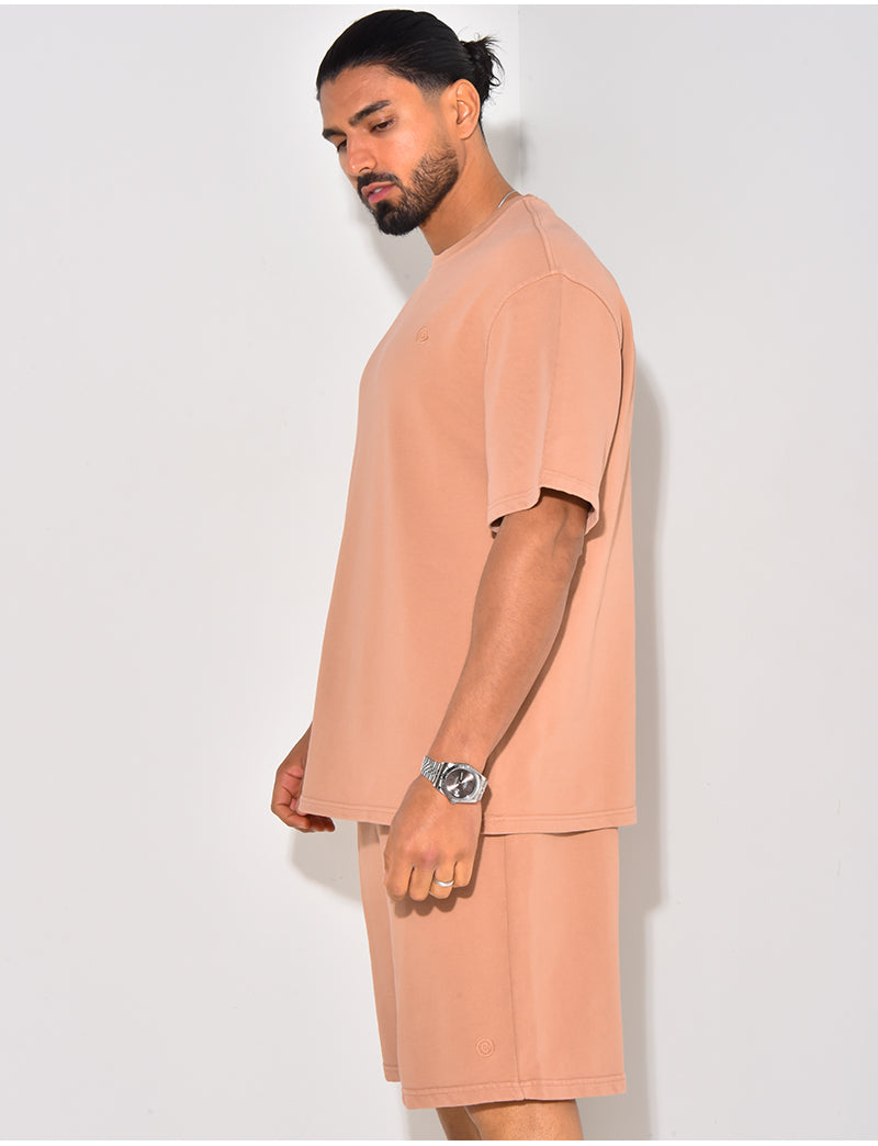 Ensemble short et t-shirt effet vieilli