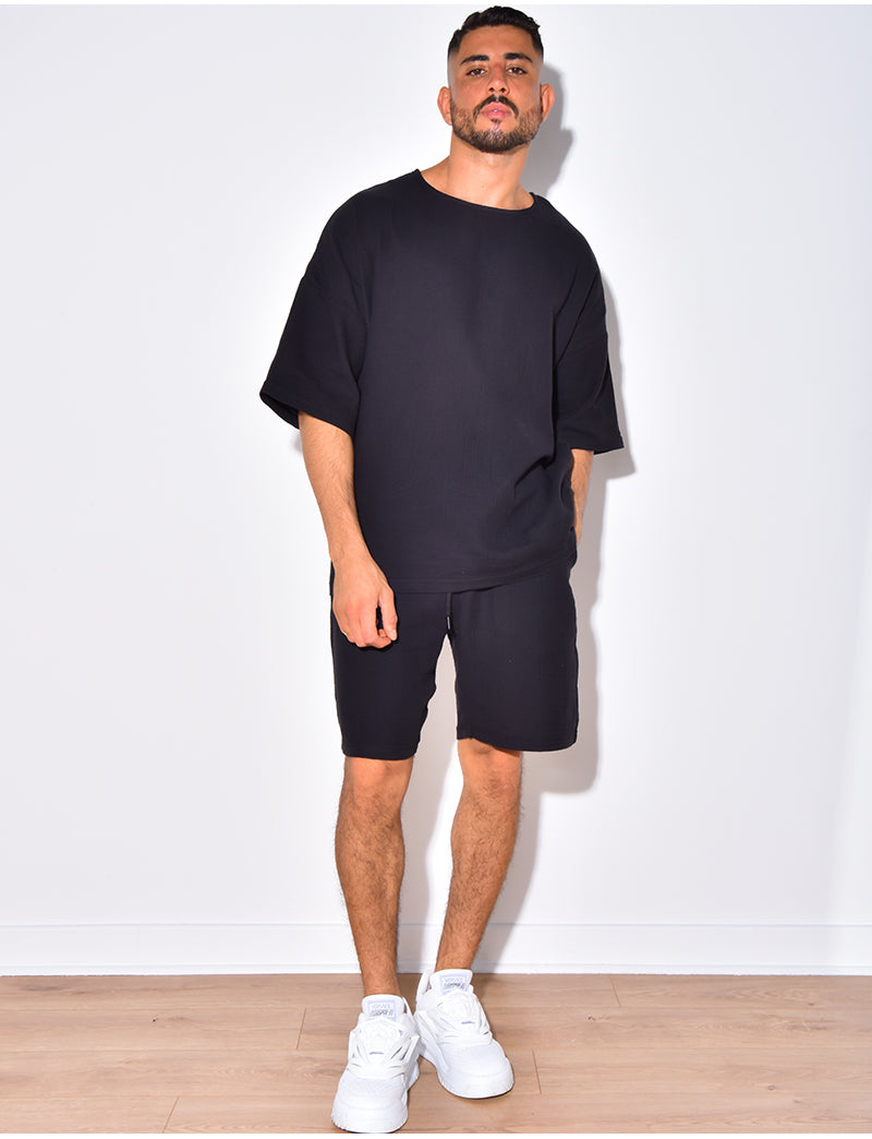 Ensemble short et t-shirt fin oversize