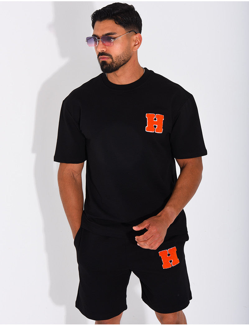 Ensemble short et t-shirt lettre H