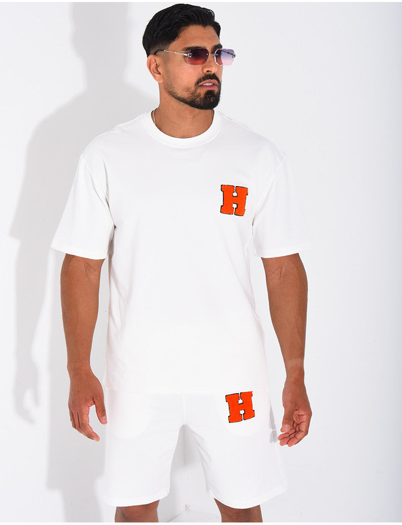 Ensemble short et t-shirt lettre H