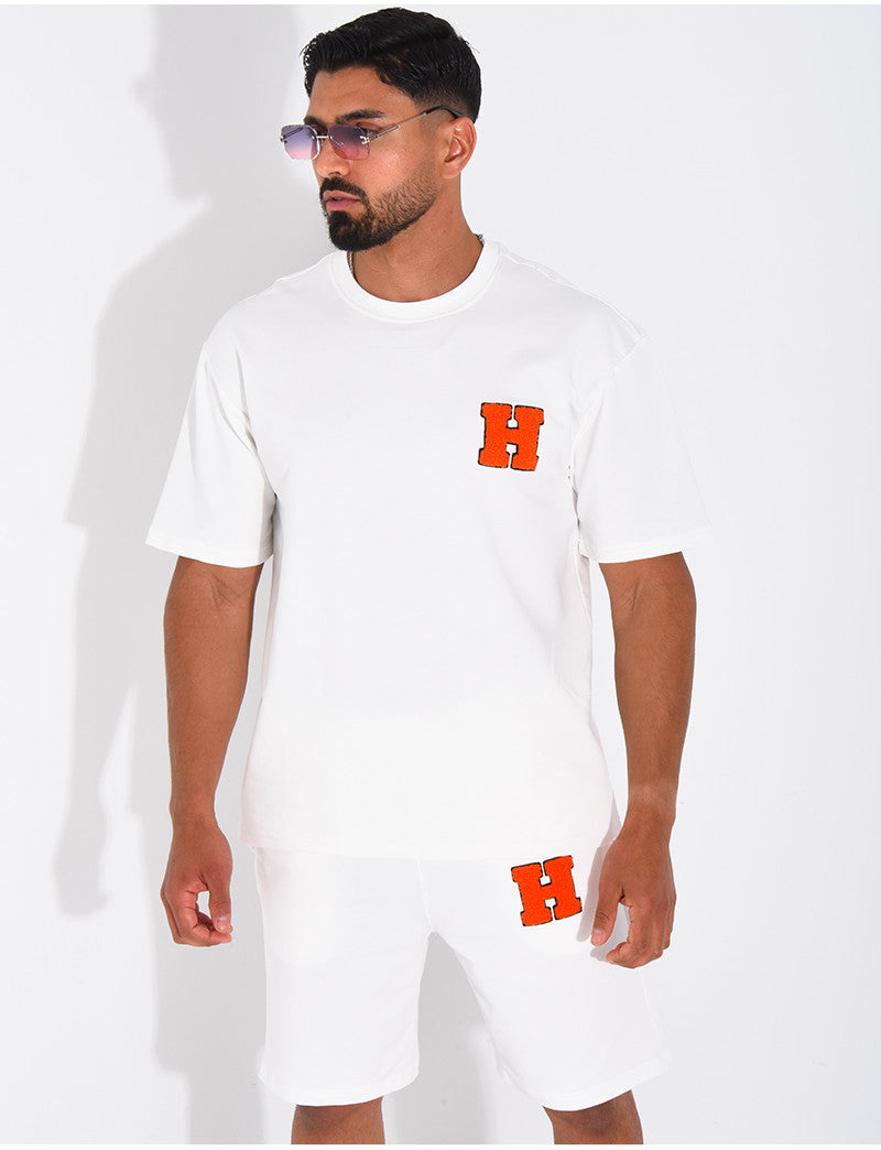 Ensemble short et t-shirt lettre H