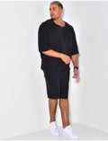 Ensemble short et t-shirt oversize texturé