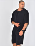 Ensemble short et t-shirt oversize texturé