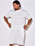 Ensemble short et t-shirt plissé