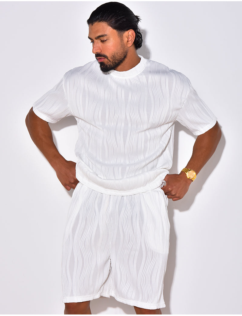 Ensemble short et t-shirt plissé