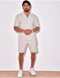 Ensemble short et t-shirt plissé