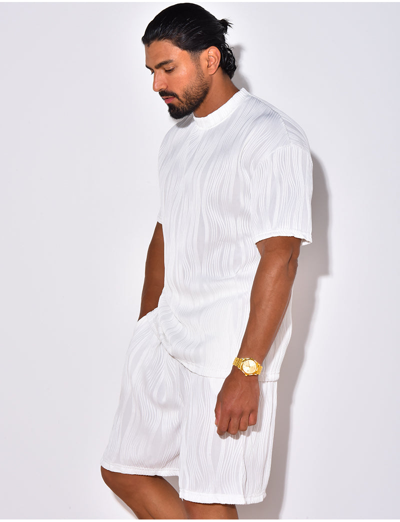 Ensemble short et t-shirt plissé