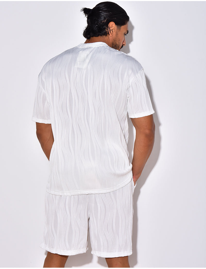 Ensemble short et t-shirt plissé