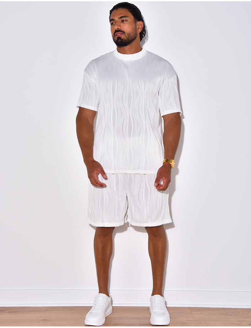 Ensemble short et t-shirt plissé