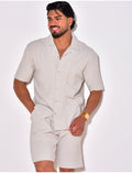 Ensemble short et t-shirt plissé