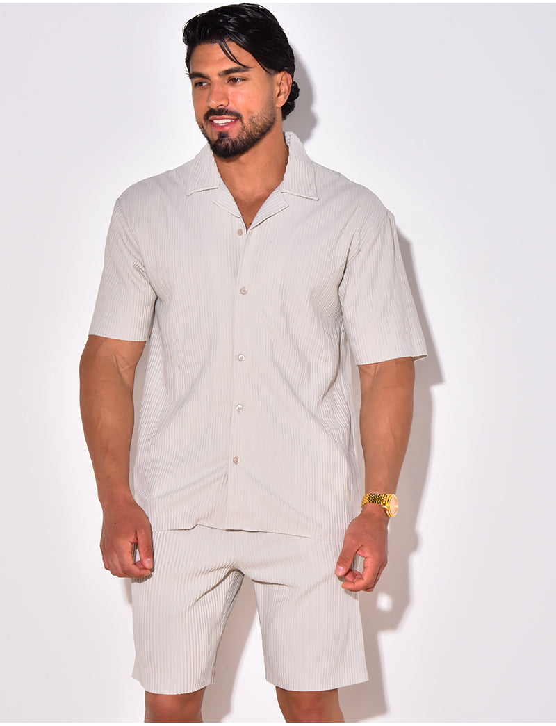 Ensemble short et t-shirt plissé