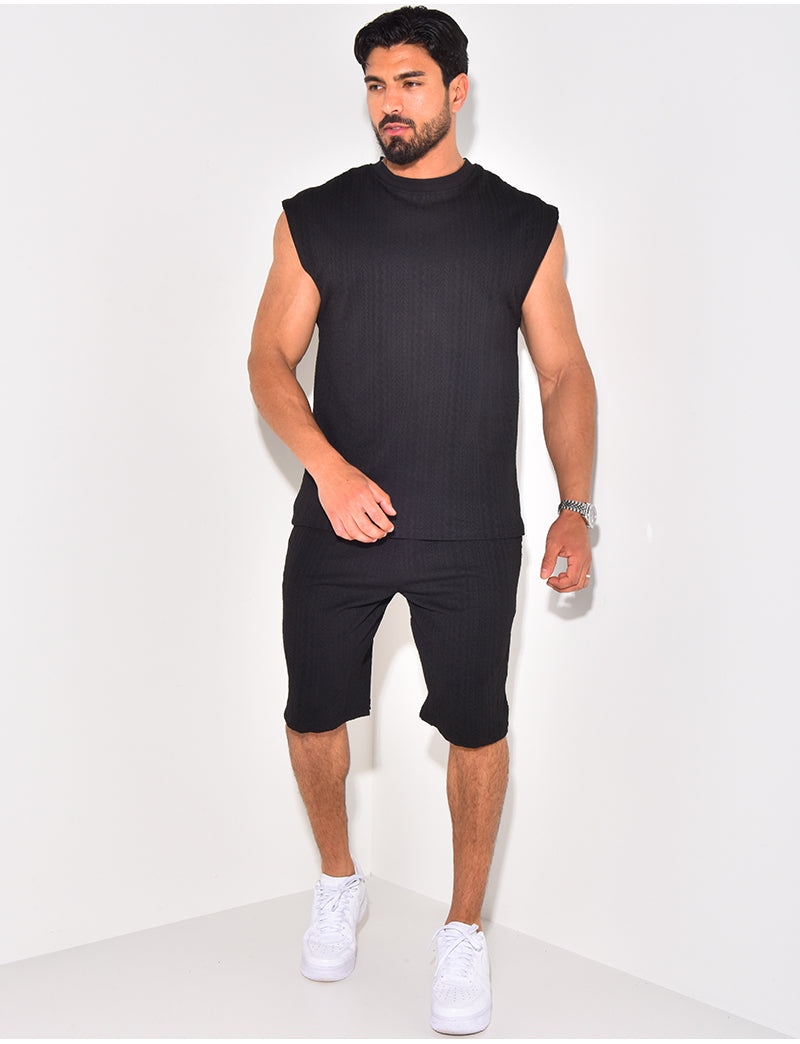 Ensemble short et t-shirt texturé