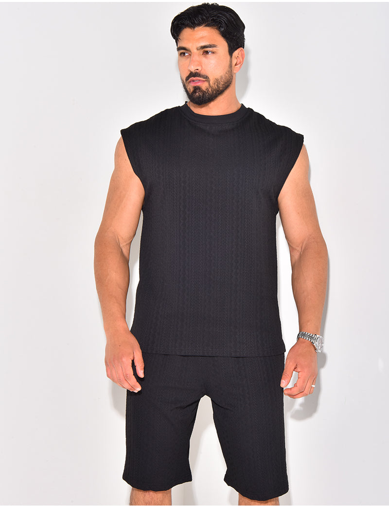 Ensemble short et t-shirt texturé