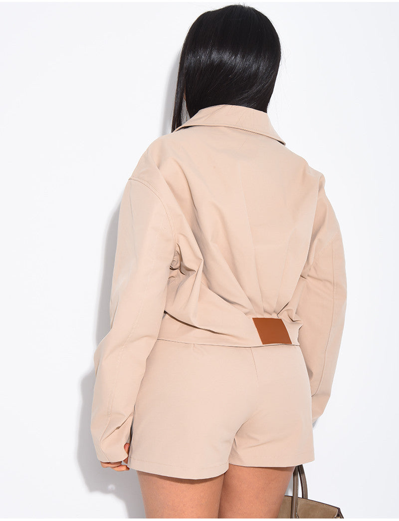 Ensemble short et veste zippée
