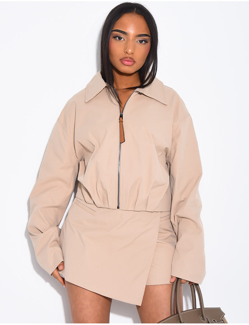 Ensemble short et veste zippée