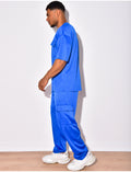 Ensemble t-shirt à poches et pantalon cargo côtelé