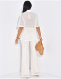 Ensemble pantalon et chemise en crochet