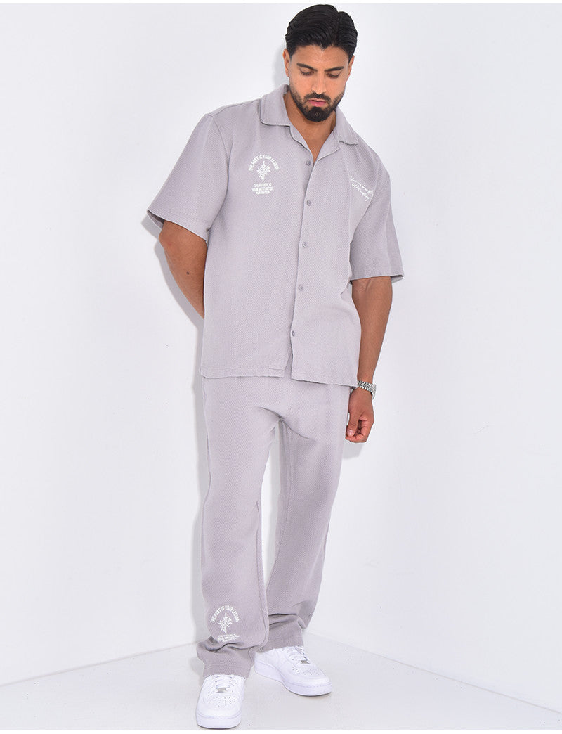 Ensemble texturé pantalon et chemise