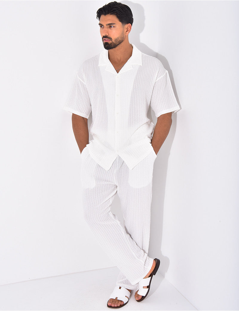 Ensemble texturé pantalon et chemise
