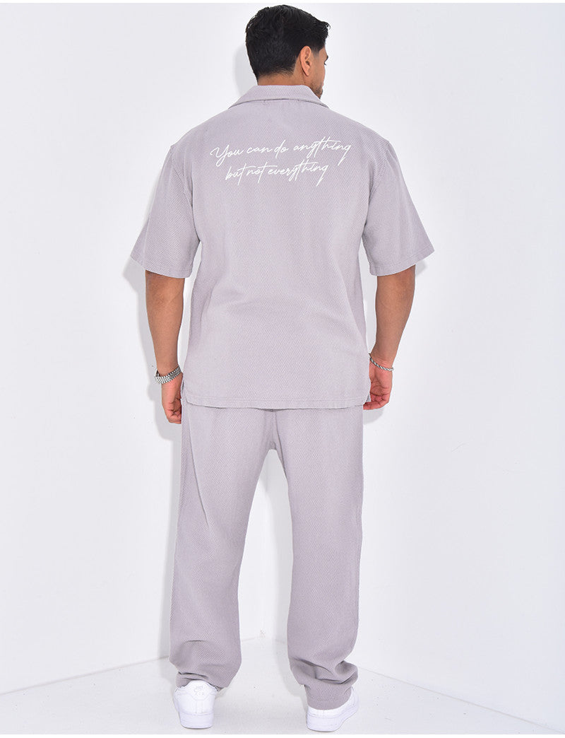 Ensemble texturé pantalon et chemise