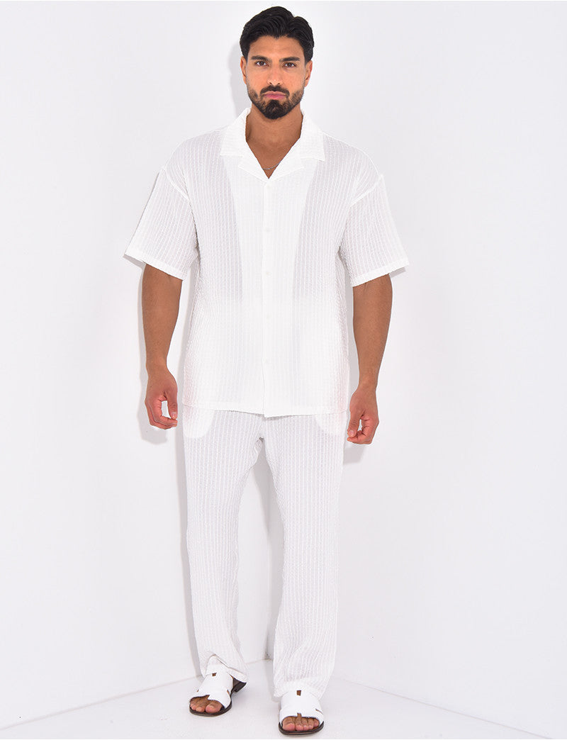 Ensemble texturé pantalon et chemise