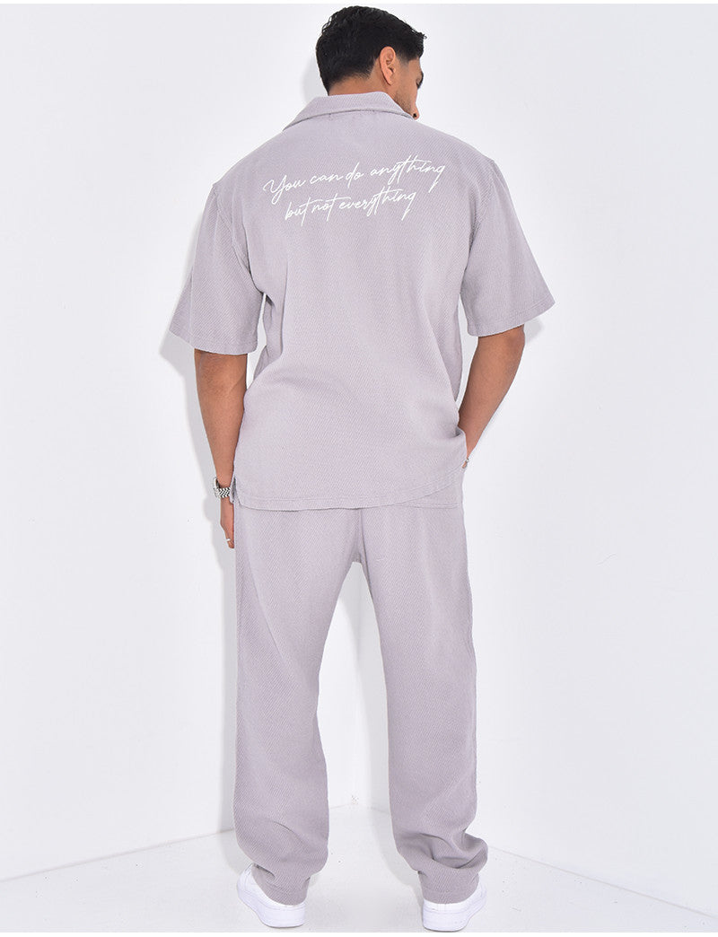Ensemble texturé pantalon et chemise