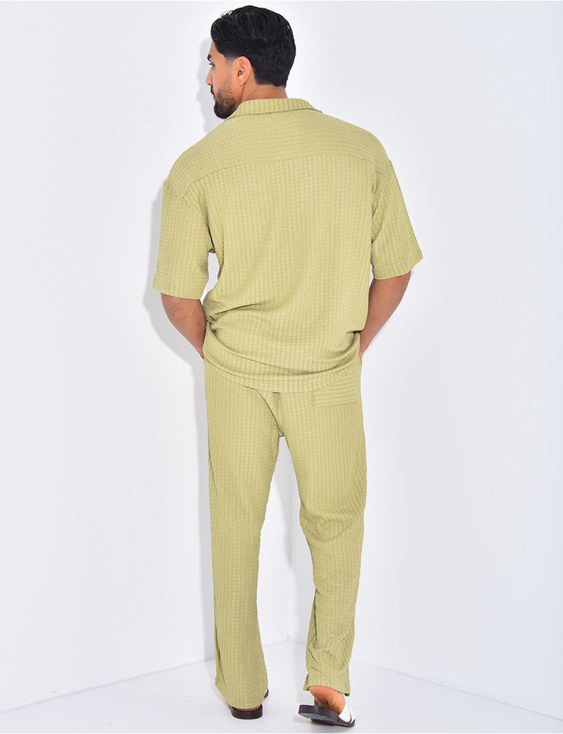 Ensemble texturé pantalon et chemise