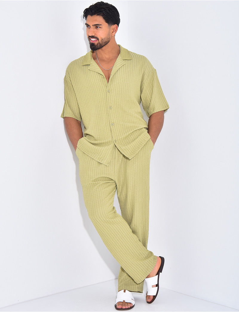 Ensemble texturé pantalon et chemise
