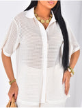 Ensemble pantalon et chemise en crochet