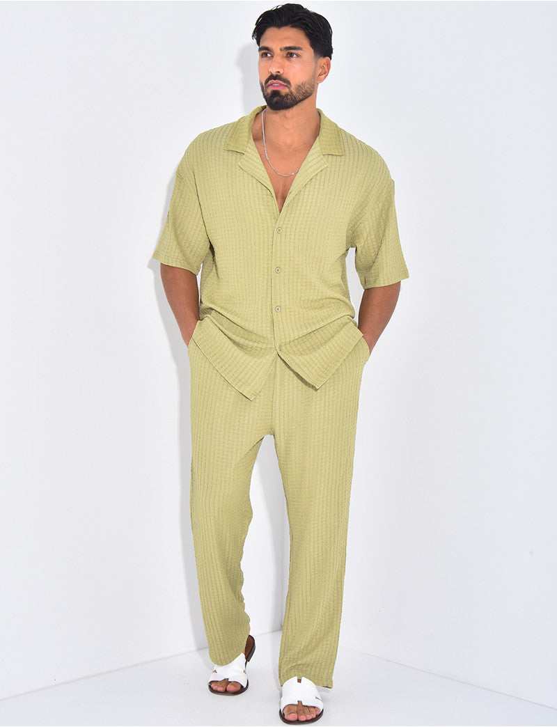 Ensemble texturé pantalon et chemise