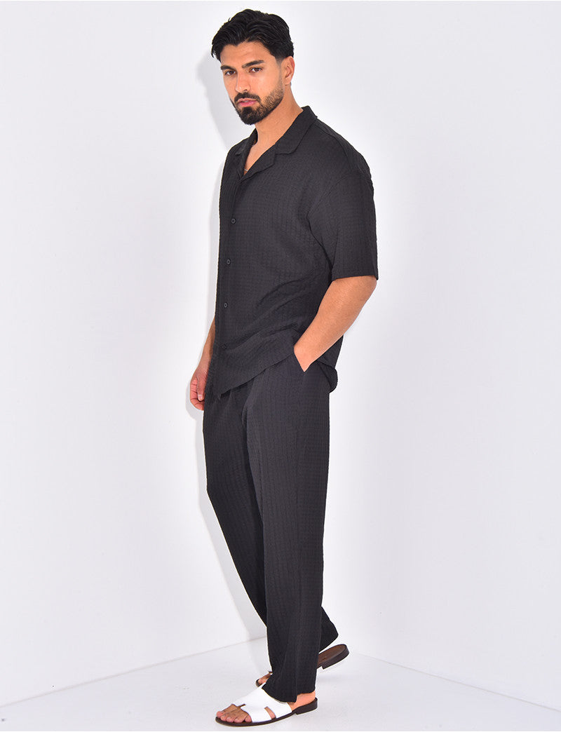 Ensemble texturé pantalon et chemise