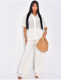 Ensemble pantalon et chemise en crochet