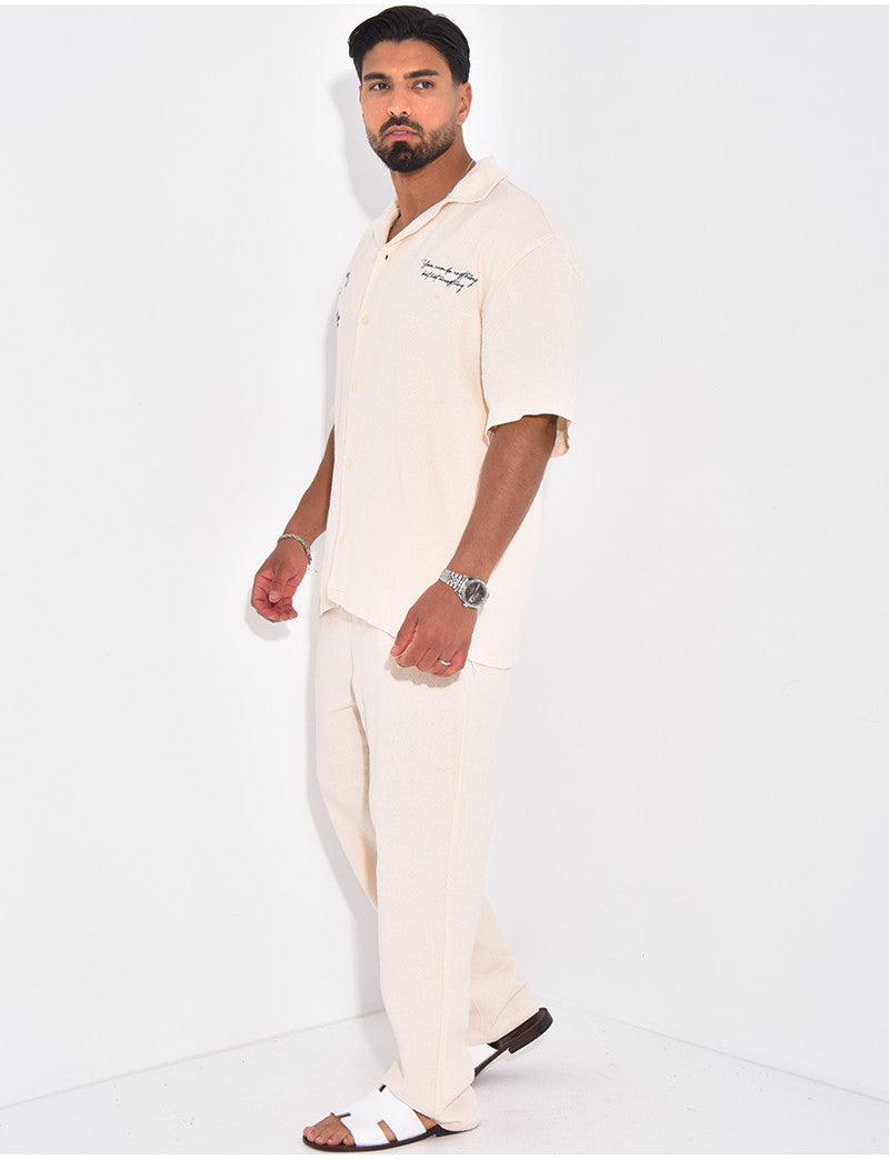 Ensemble texturé pantalon et chemise