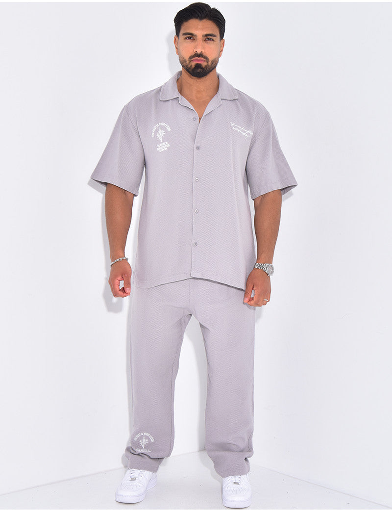 Ensemble texturé pantalon et chemise