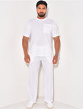 Ensemble texturé pantalon et t-shirt à poche