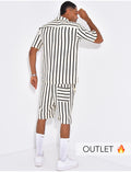 Ensemble texturé short et chemise à rayures