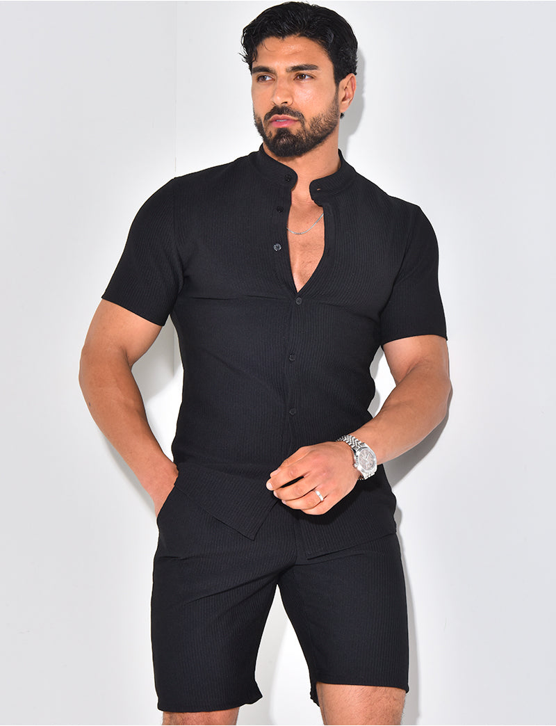 Ensemble texturé short et chemise