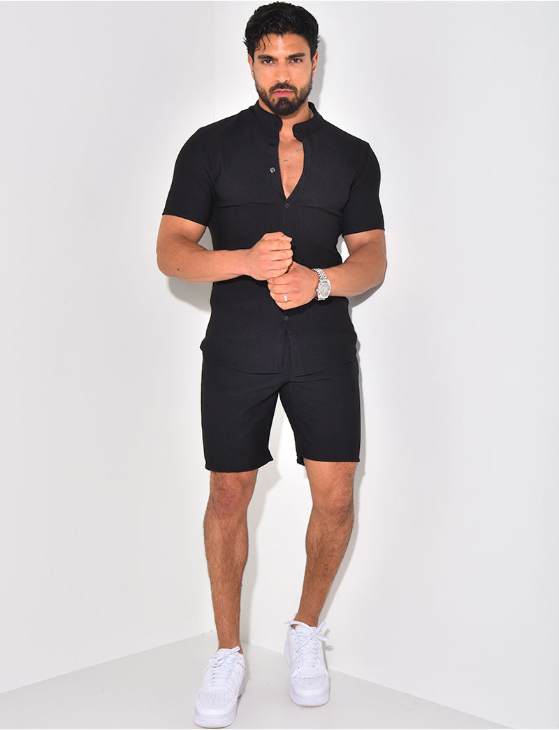 Ensemble texturé short et chemise