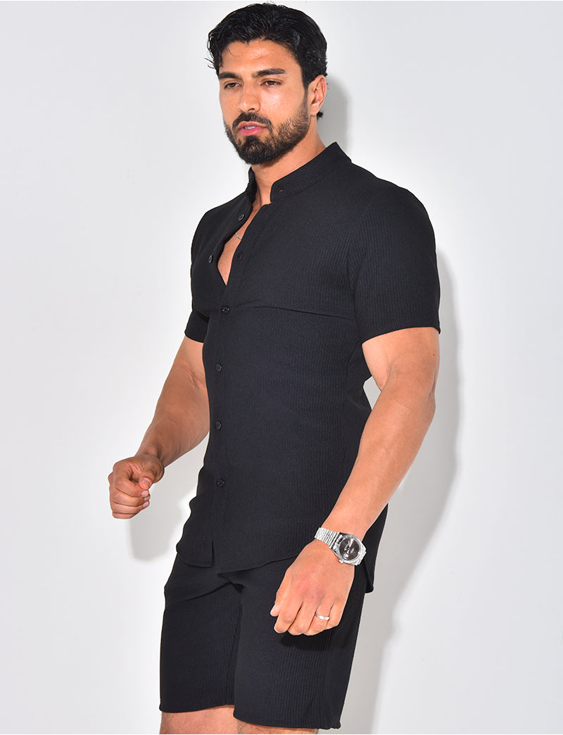 Ensemble texturé short et chemise