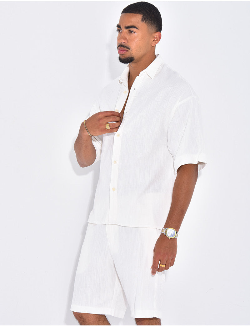 Ensemble texturé short et chemise