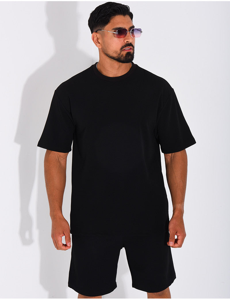 Ensemble texturé short et t-shirt