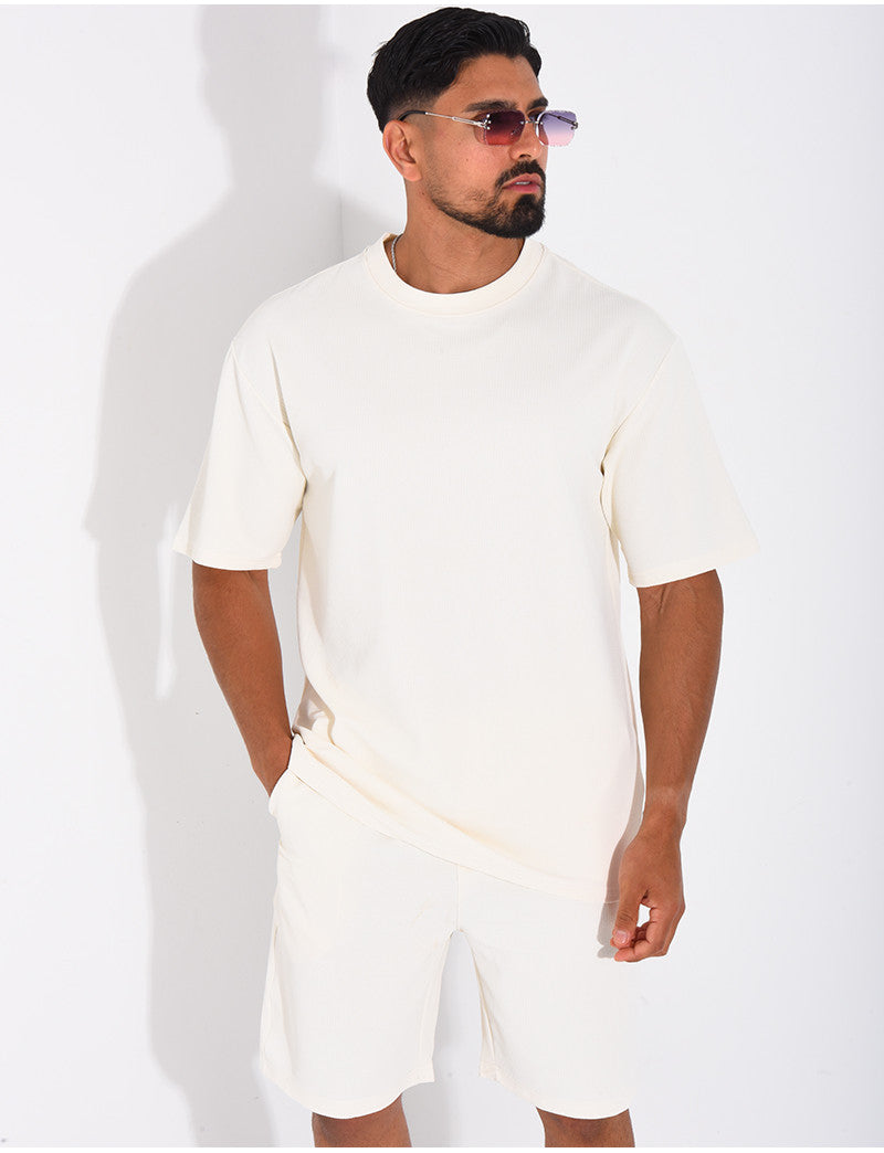 Ensemble texturé short et t-shirt