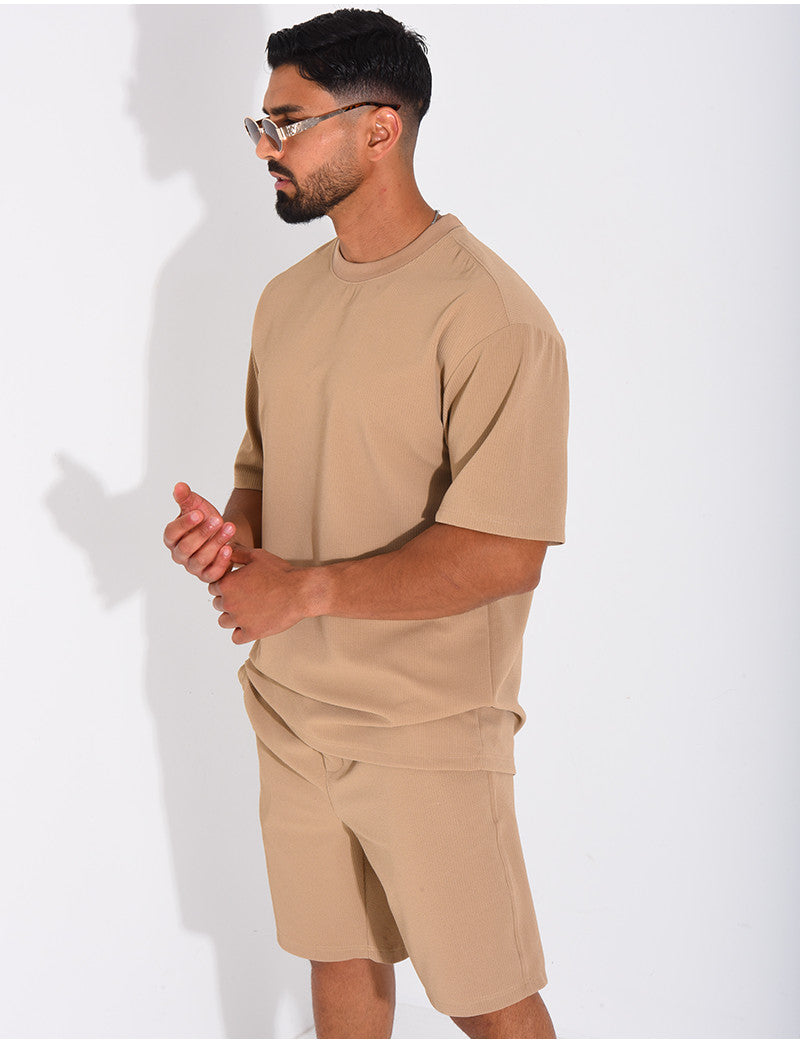 Ensemble texturé short et t-shirt