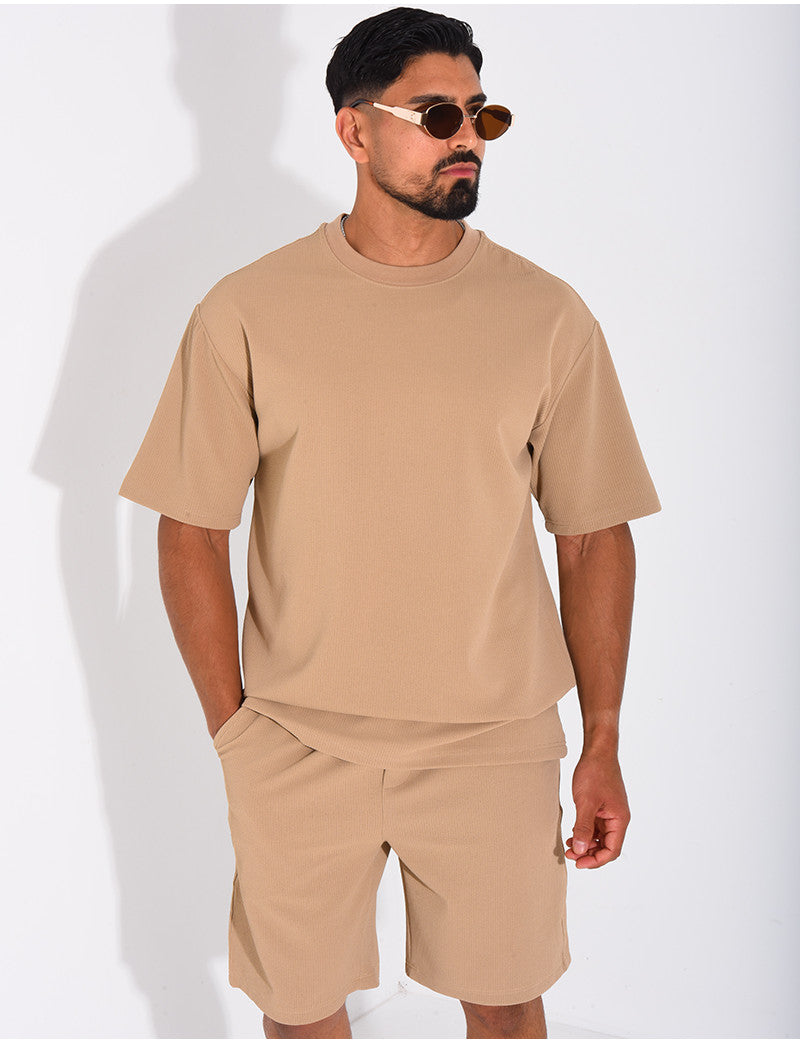 Ensemble texturé short et t-shirt