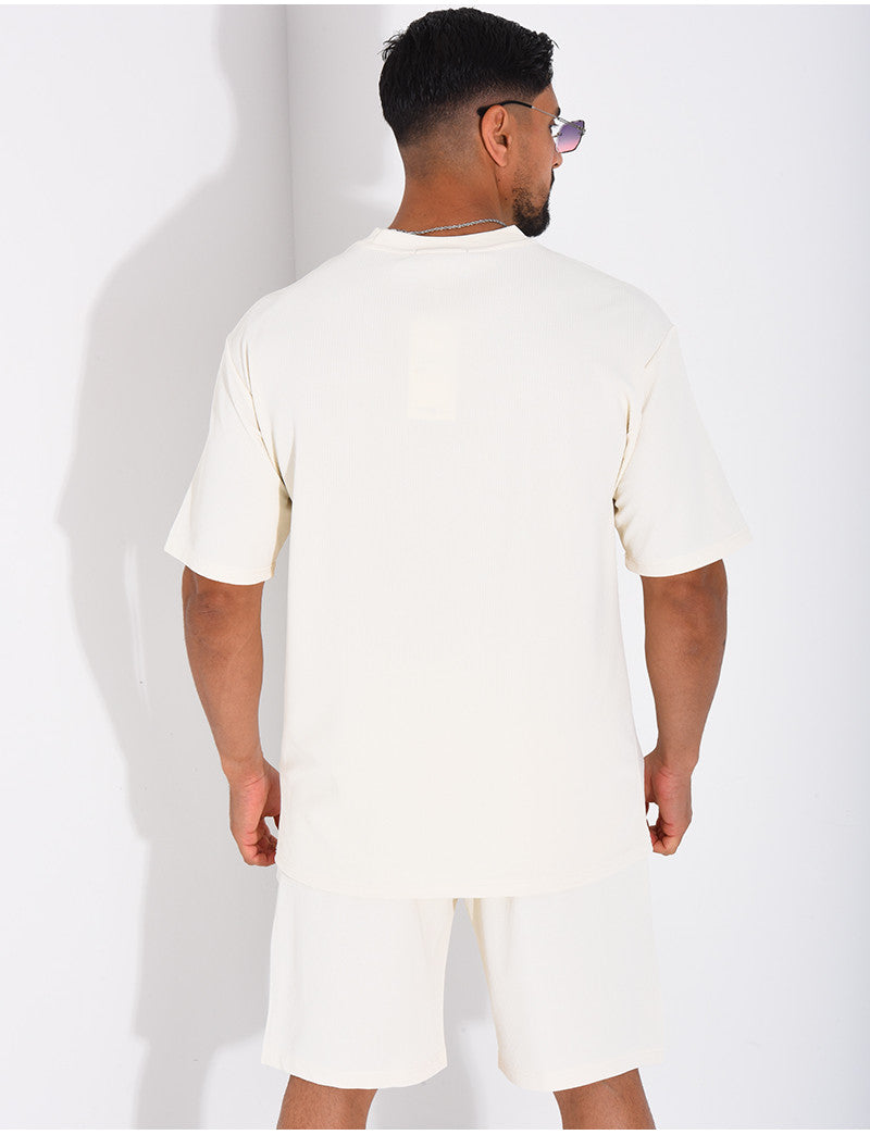 Ensemble texturé short et t-shirt